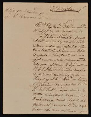 [Letter from Policarzo Martinez to the Laredo Ayuntamiento, May 3, 1842]