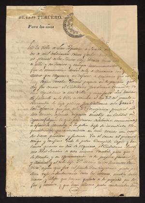 Primary view of object titled '[Statement from José Lázaro Benavides]'.