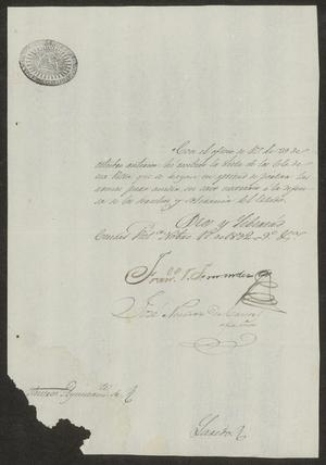 [Letter from the Governor of Tamaulipas to the Laredo Ayuntamiento, November 17, 1832]