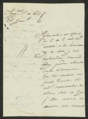 [Letter from Miguel Benavides to the Laredo Alcalde, November 5, 1832]
