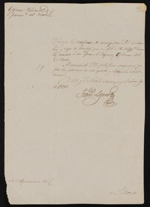 [Letter from Francisco Lojero to the Laredo Ayuntamiento, February 4, 1835]