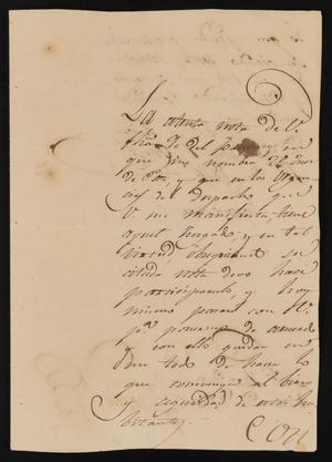 Primary view of object titled '[Letter from Eugenio Garza to the Laredo Justice of the Peace, April 10, 1840]'.