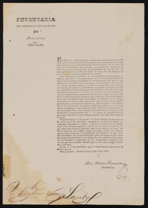 [Printed Circular from Governor Fernández]