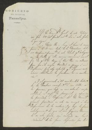 [Letter from Governor Fernandez to the Laredo Alcalde, November 7, 1834]