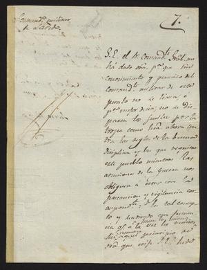 Primary view of [Notice from the Comandante Militar to the Laredo Alcalde, February 21, 1827]