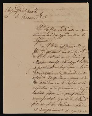 [Letter from Policarzo Martinez to the Laredo Ayuntamiento, May 2, 1842]