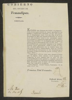 Primary view of [Printed Circular from Francisco Vital Fernandez]