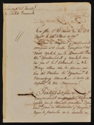 [Letter from Indro García to the Laredo Alcalde, April 6, 1844]