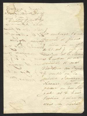 [Letter from Luis Vela to the Laredo Alcalde, March 29, 1833]