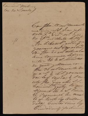 [Letter from the Comandante Militar to the Laredo Alcalde, June 25, 1842]