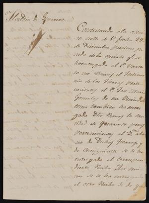 [Letter from José Juan de la Garza to the Laredo Alcalde, January 6, 1835]