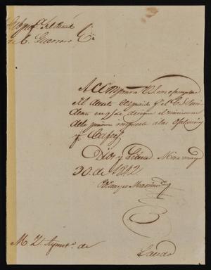 [Letter from Policarzo Martinez to the Laredo Ayuntamiento, May 30, 1842]