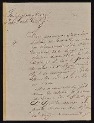 [Letter from Rafael Uribe to the Laredo Ayuntamiento, October 6, 1842]