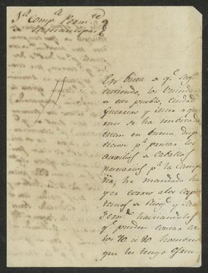 [Letter from the Comandante Militar to the Laredo Alcalde, November 16, 1832]