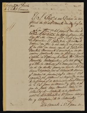 [Letter from Policarzo Martinez to the Laredo Ayuntamiento, March 28, 1842]