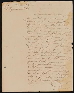 Primary view of object titled '[Letter from Jesús Cárdenas to the Laredo Alcalde, May 13, 1839]'.