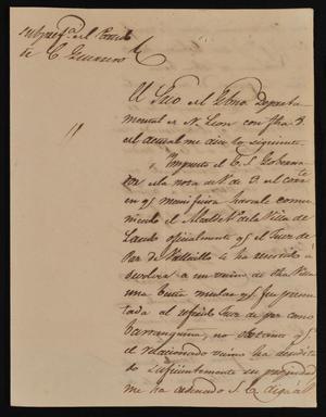 [Letter from Policarzo Martinez to the Laredo Alcalde, March 14, 1842]