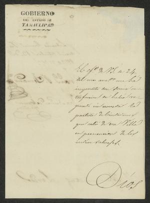 [Letter from the Governor to the Laredo Ayuntamiento, October 13, 1832]