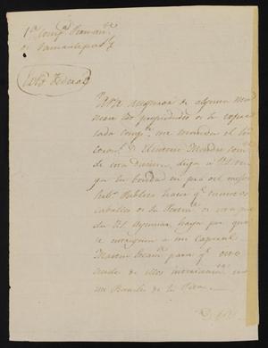 Primary view of object titled '[Letter from José María González to the Laredo Ayuntamiento, February 4, 1838]'.