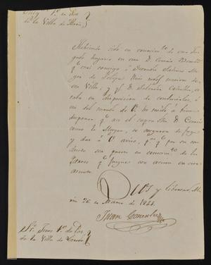 [Letter from Juan González to the Laredo Alcalde, March 26, 1844]