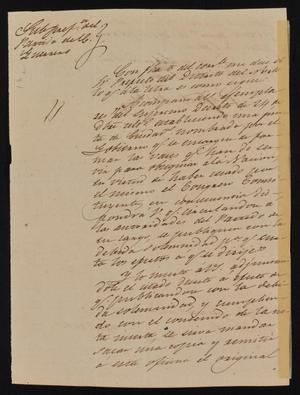 [Letter from Rafael Uribe to the Laredo Ayuntmiento, January 10, 1843]
