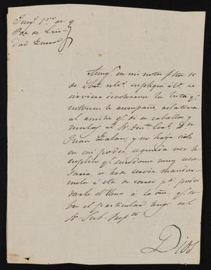 [Letter from Jesus de Cuellar to the Laredo Justice of the Peace, January 8, 1841]