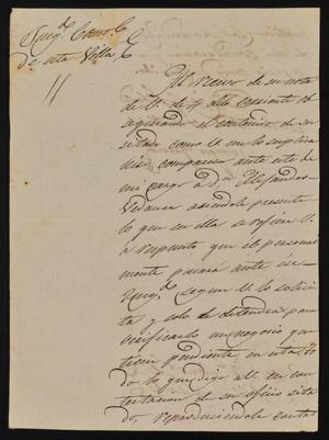 [Letter from Refugio García to the Laredo Alcalde, March 11, 1844]