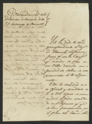 [Letter from José Michetorena to the Laredo Ayuntamiento, September 11, 1832]