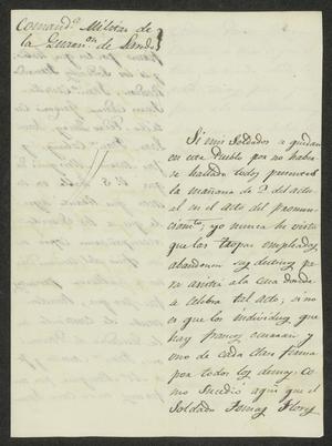 [Letter from the Comandante Militar to the Laredo Alcalde, September 5, 1832]