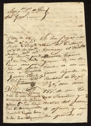 [Letter from Santiago Vela to the Laredo Alcalde, September 15, 1831]