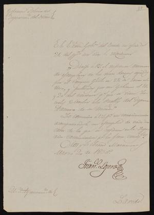 [Letter from Francisco Lojero to the Laredo Ayuntamiento, March 2, 1835]