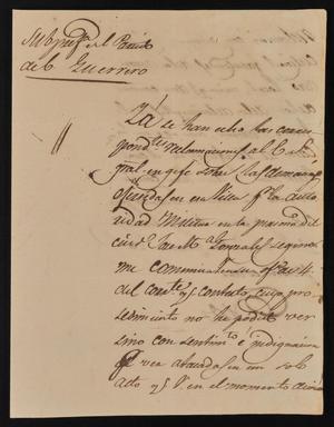 [Letter from Policarzo Martinez to the Laredo Alcalde, March 13, 1842]