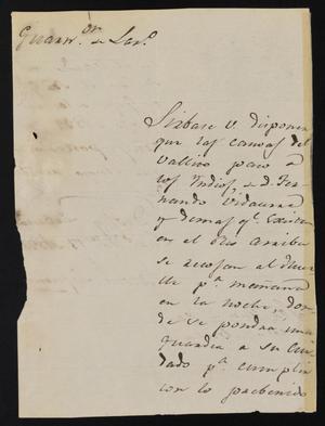 [Letter from Comandante Lafuente to the Laredo Justice of the Peace, August, 17, 1838]