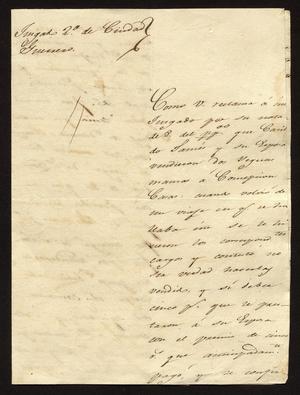 Primary view of object titled '[Letter from José Rafael Treviño to the Laredo Alcalde, September 1, 1831]'.