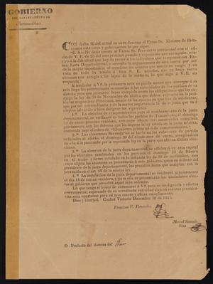 Primary view of [Decree from the Governor of Tamaulipas]