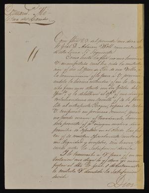 [Letter from Comandante Militar to the Laredo Alcalde, July 28, 1842]