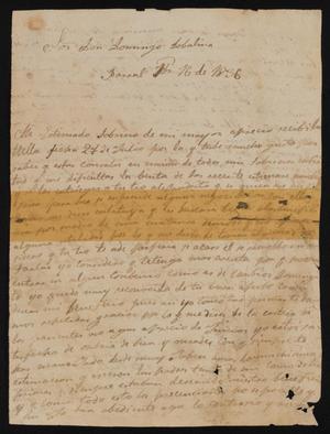 [Letter from Fabiana de Vidaurre to Domingo Dovalina, September 16, 1836]