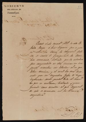 [Letter from Governor Fernandez to the Laredo Alcalde, May 18, 1835]