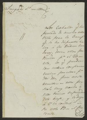 [Letter from Rafael García to the Laredo Alcalde, November 22, 1832]