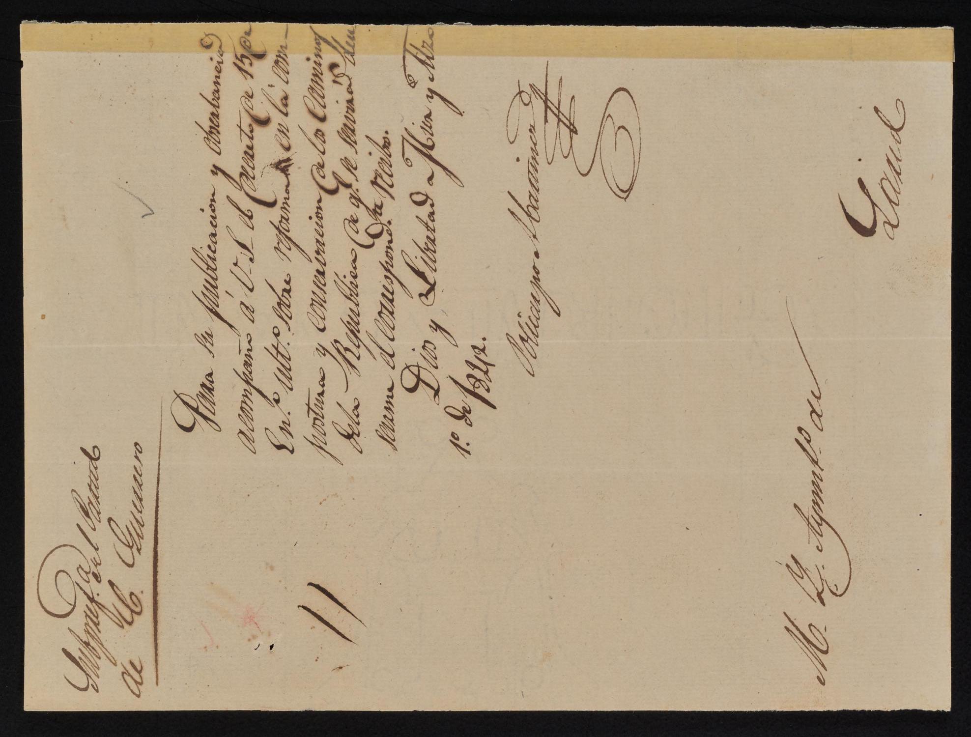 [Two Letters from Policarzo Martinez to the Laredo Ayuntamiento, March 1, 1842]
                                                
                                                    [Sequence #]: 3 of 4
                                                