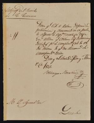 [Two Letters from Policarzo Martinez to the Laredo Ayuntamiento, March 1, 1842]