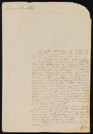 [Letter from the Comandante Militar to the Laredo Alcalde, February 27, 1837]