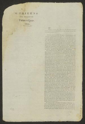 Primary view of object titled '[Printed Circular from the Governor]'.