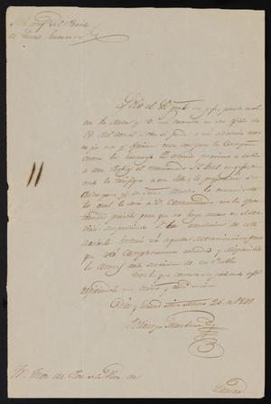 [Letter from Policarzo Martinez to the Laredo Justice of the Peace, November 26, 1841]