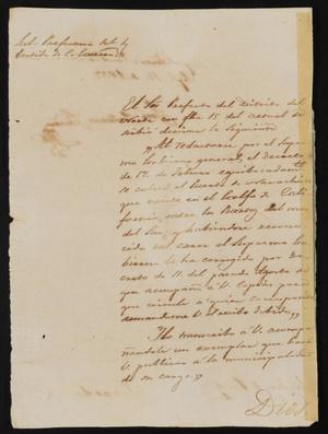 [Letter from José Antonio Flores to the Laredo Justice of the Peace, September 19, 1837]