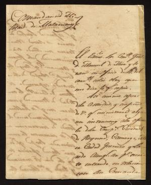Primary view of object titled '[Letter from Mateo Ahumada to the Laredo Alcalde, September 24, 1829]'.