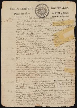 Primary view of object titled '[Last Will and Testament for José Antonio García Dávila]'.