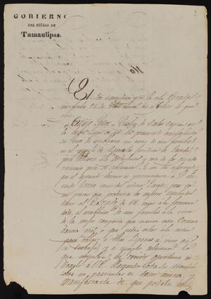 [Letter from Governor Fernandez to the Laredo Ayuntamiento, January 7, 1835]