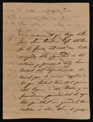 [Letter from Juan Seguín to the Laredo Alcalde, June 12, 1842]