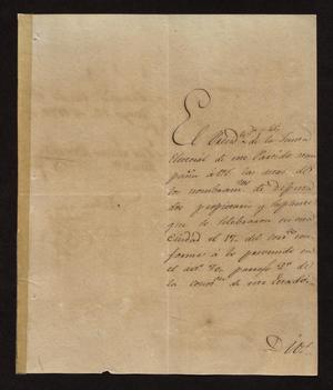 [Letter from José Lázaro Benavides to the Ayuntamiento, May 19, 1829]